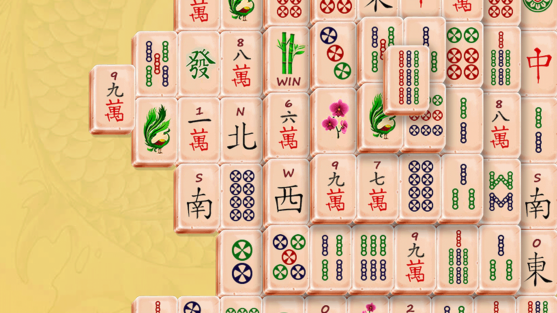 Mahjong Spielsteine und verschiedene Anlegemöglichkeiten