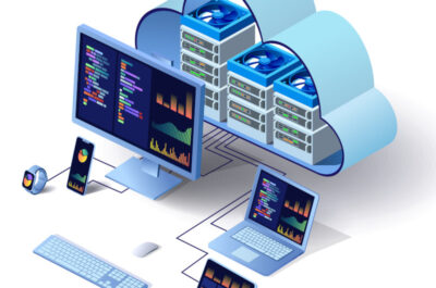 Darstellung von Cloud Computing, bei der mehrere Geräte mit der Cloud verbunden sind.