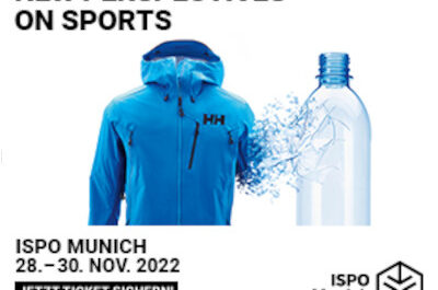 Banner für die ISPO Munich vom 28. bis 30. November mit dem Motto "New Perspectives on Sports".