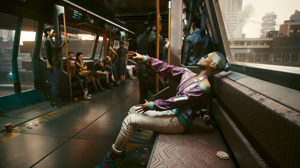Fahrt in der NCART-Metro in Cyberpunk 2077
