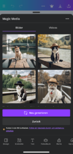KI-Bildgenerator auf PicsArt erstellt und zeigt eine Katze mit Hut.