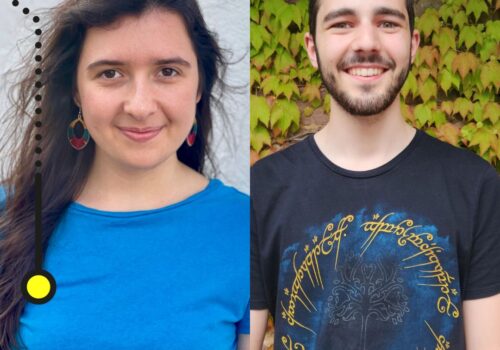 Die Podcastgäste Daphne Auer und Felix Preu.