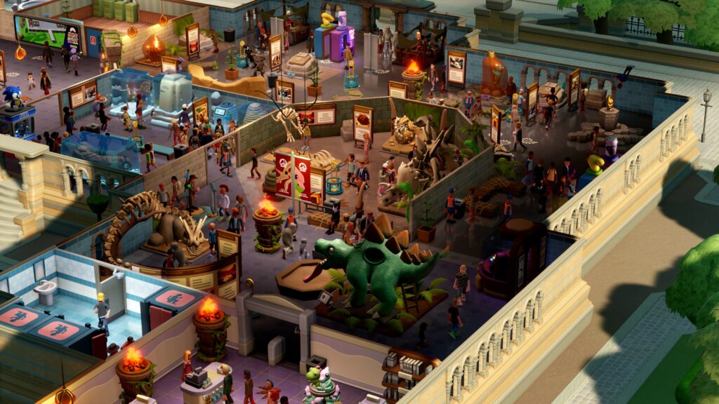 Ein lebendiges Museum voller Ausstellungsstücke und Gästen, die sichtlich Spaß haben.