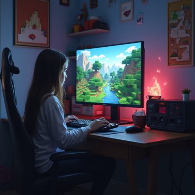 a_girl_programming_her_own_minecraft_server_in_her_room_