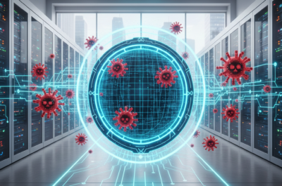 IT Sicherheit Bild, ein schild gegen Digitale Viren