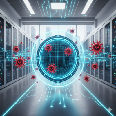 IT Sicherheit Bild, ein schild gegen Digitale Viren