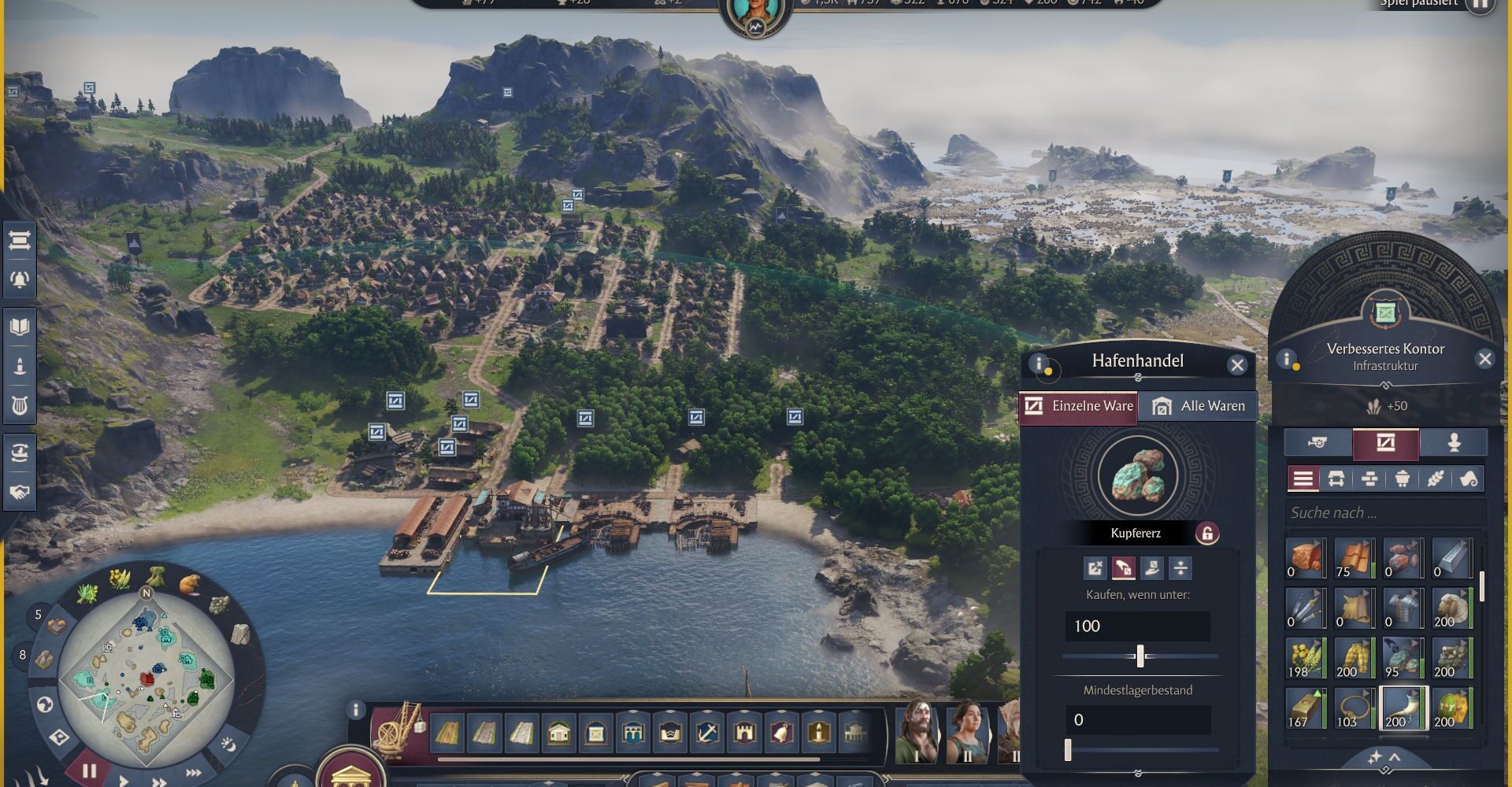 Ein geöffnetes Fenster für den Passivhandel. Unter einem Warenbestand von 100 soll Kupfer von fahrenden Händlern gekauft werden.