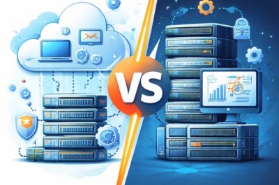 bild 1:1, cloud vs. server, gegenüberstellung, symbolisch, kein text