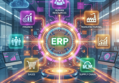 Ein bild zu ERP Systemen in unternehmen, modern, 1:1