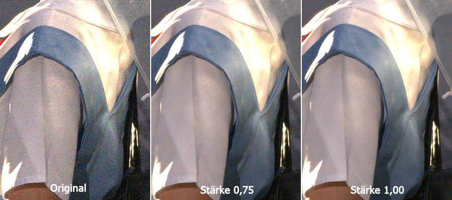 Bilderstrecke, welche das Originalbild und die Verbesserung über Aiarty Image Enhancer in unterschiedlichen Stärken zeigt.