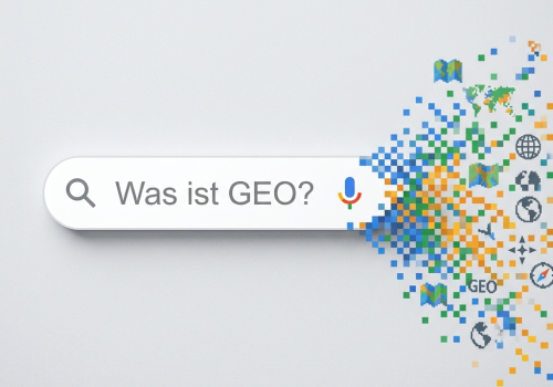 Bild 1:1, maximal 1MB Dateigröße, Google Search Bar, rechtes ende löst sich in Pixel auf, symbolisiert GEO