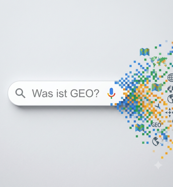Bild 1:1, maximal 1MB Dateigröße, Google Search Bar, rechtes ende löst sich in Pixel auf, symbolisiert GEO