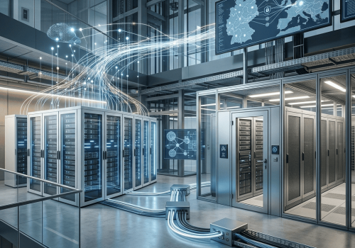 Gemini-Bildprompt (1:1, max. 1 MB, ohne Text im Bild): Erstelle ein quadratisches Bild (1:1) für einen Fachartikel über Cloud-Souveränität, DORA-Compliance und hybride Cloud-Architekturen im deutschen Bankensektor. Zeige ein modernes Rechenzentrum oder einen hochsicheren Kontrollraum mit dezenten Banking-Elementen, digitalen Infrastrukturkarten und abstrahierten Datenströmen. Im Mittelpunkt steht eine hybride IT-Landschaft: ein Teil symbolisiert Public Cloud, der andere Teil eine souveräne, kontrollierte Infrastruktur. Visualisiere Sicherheit, Resilienz, Auditierbarkeit und Datenhoheit durch klare Architekturstrukturen, Netzwerkverbindungen und geschützte Datenknoten. Keine Menschen, keine Logos, keine Marken, keine Text- oder UI-Elemente. Professioneller Editorial-Stil, moderne Unternehmensfotografie, realistisch, hochwertig, seriös, europäischer Finanzsektor. Farbgebung in kühlen Blau-, Grau- und Weißtönen mit dezenten Lichtakzenten. Fokus auf Vertrauen, Kontrolle und technologische Stabilität. Hohe Detailtiefe, aber komprimiert für eine Dateigröße unter 1 MB. Negative Prompt: Keine Personen, keine Banknoten, keine Kryptowährungen, keine futuristischen Sci-Fi-Elemente, keine Dashboards mit lesbarem Text, keine Firmenlogos, keine Wasserzeichen, keine Werbegrafik, keine Cartoon- oder Comic-Darstellung, keine übertriebenen KI-Roboter, keine Smartphones oder Laptops im Vordergrund.