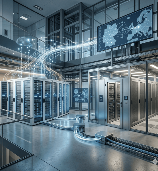 Gemini-Bildprompt (1:1, max. 1 MB, ohne Text im Bild): Erstelle ein quadratisches Bild (1:1) für einen Fachartikel über Cloud-Souveränität, DORA-Compliance und hybride Cloud-Architekturen im deutschen Bankensektor. Zeige ein modernes Rechenzentrum oder einen hochsicheren Kontrollraum mit dezenten Banking-Elementen, digitalen Infrastrukturkarten und abstrahierten Datenströmen. Im Mittelpunkt steht eine hybride IT-Landschaft: ein Teil symbolisiert Public Cloud, der andere Teil eine souveräne, kontrollierte Infrastruktur. Visualisiere Sicherheit, Resilienz, Auditierbarkeit und Datenhoheit durch klare Architekturstrukturen, Netzwerkverbindungen und geschützte Datenknoten. Keine Menschen, keine Logos, keine Marken, keine Text- oder UI-Elemente. Professioneller Editorial-Stil, moderne Unternehmensfotografie, realistisch, hochwertig, seriös, europäischer Finanzsektor. Farbgebung in kühlen Blau-, Grau- und Weißtönen mit dezenten Lichtakzenten. Fokus auf Vertrauen, Kontrolle und technologische Stabilität. Hohe Detailtiefe, aber komprimiert für eine Dateigröße unter 1 MB. Negative Prompt: Keine Personen, keine Banknoten, keine Kryptowährungen, keine futuristischen Sci-Fi-Elemente, keine Dashboards mit lesbarem Text, keine Firmenlogos, keine Wasserzeichen, keine Werbegrafik, keine Cartoon- oder Comic-Darstellung, keine übertriebenen KI-Roboter, keine Smartphones oder Laptops im Vordergrund.