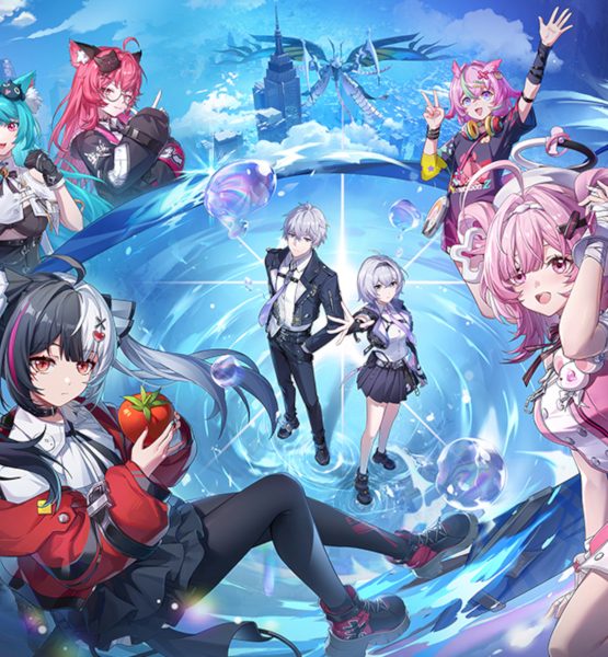 Neverness to Everness Key-Art mit mehreren Charakterenin in einer magischen Strudel.