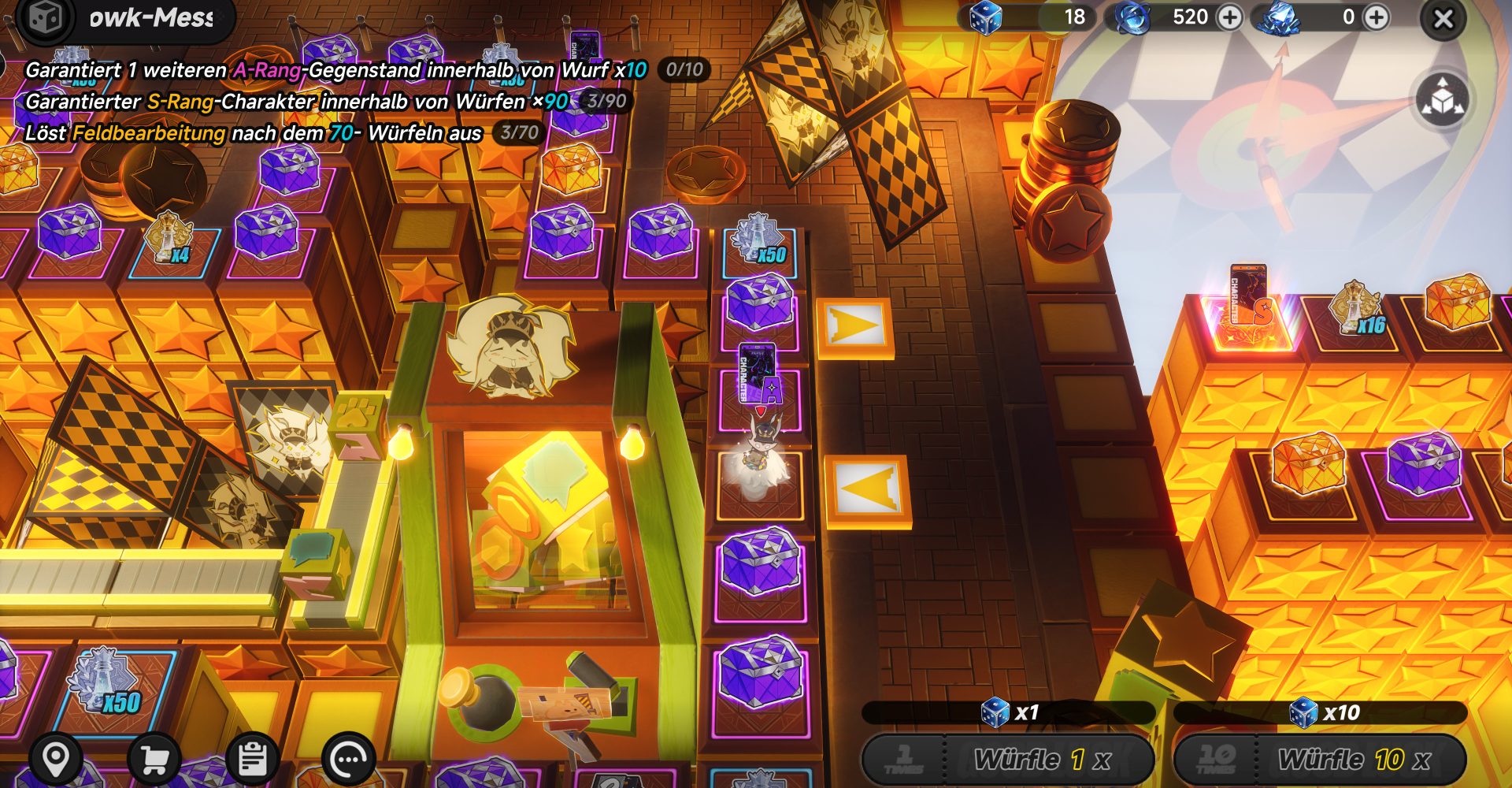 Das Gacha-Spielbrett von Neverness to Everness mit verlockenden Preisen.